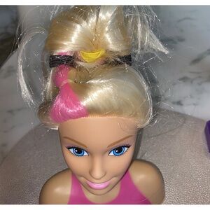 Mattel Just Play Big Barbie Doll Styling Head Blonde Pink Hair